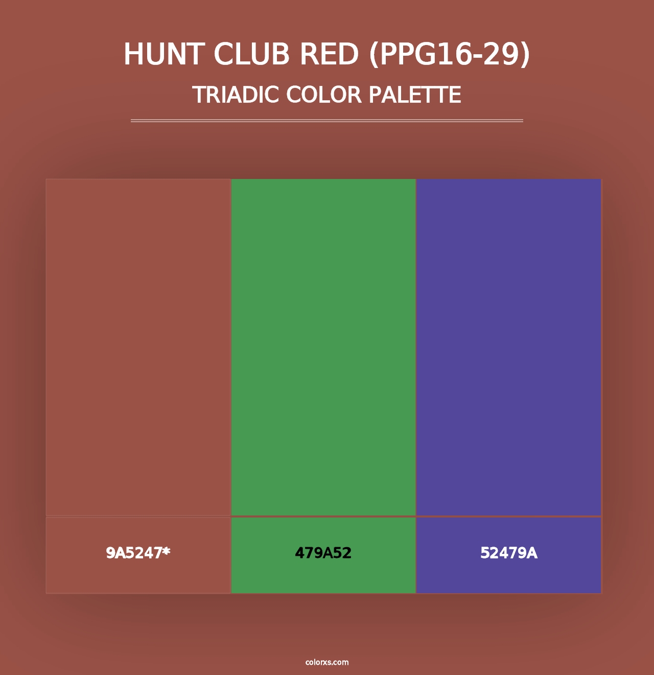 Hunt Club Red (PPG16-29) - Triadic Color Palette