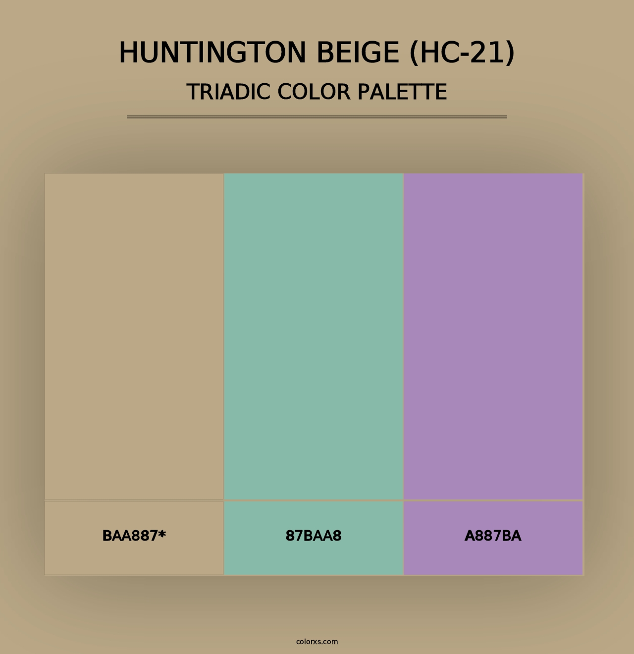 Huntington Beige (HC-21) - Triadic Color Palette