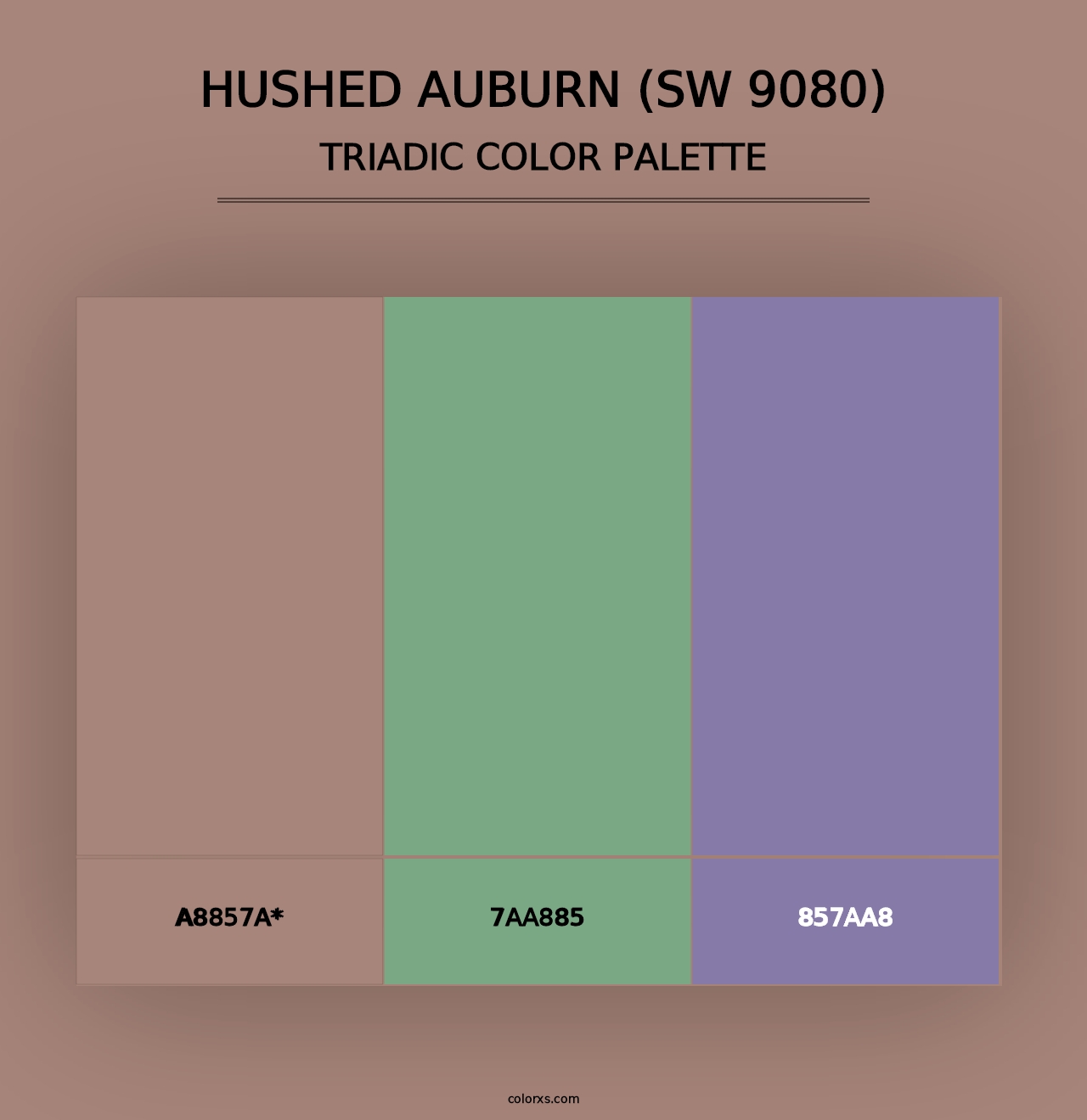 Hushed Auburn (SW 9080) - Triadic Color Palette