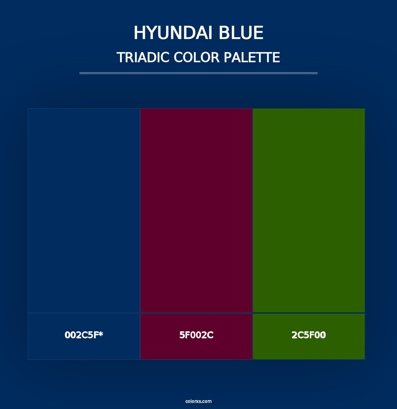 Hyundai Blue - Triadic Color Palette