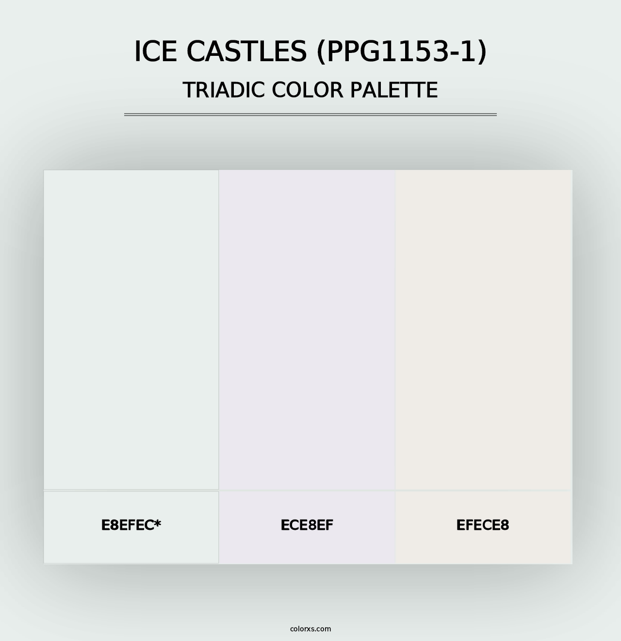 Ice Castles (PPG1153-1) - Triadic Color Palette