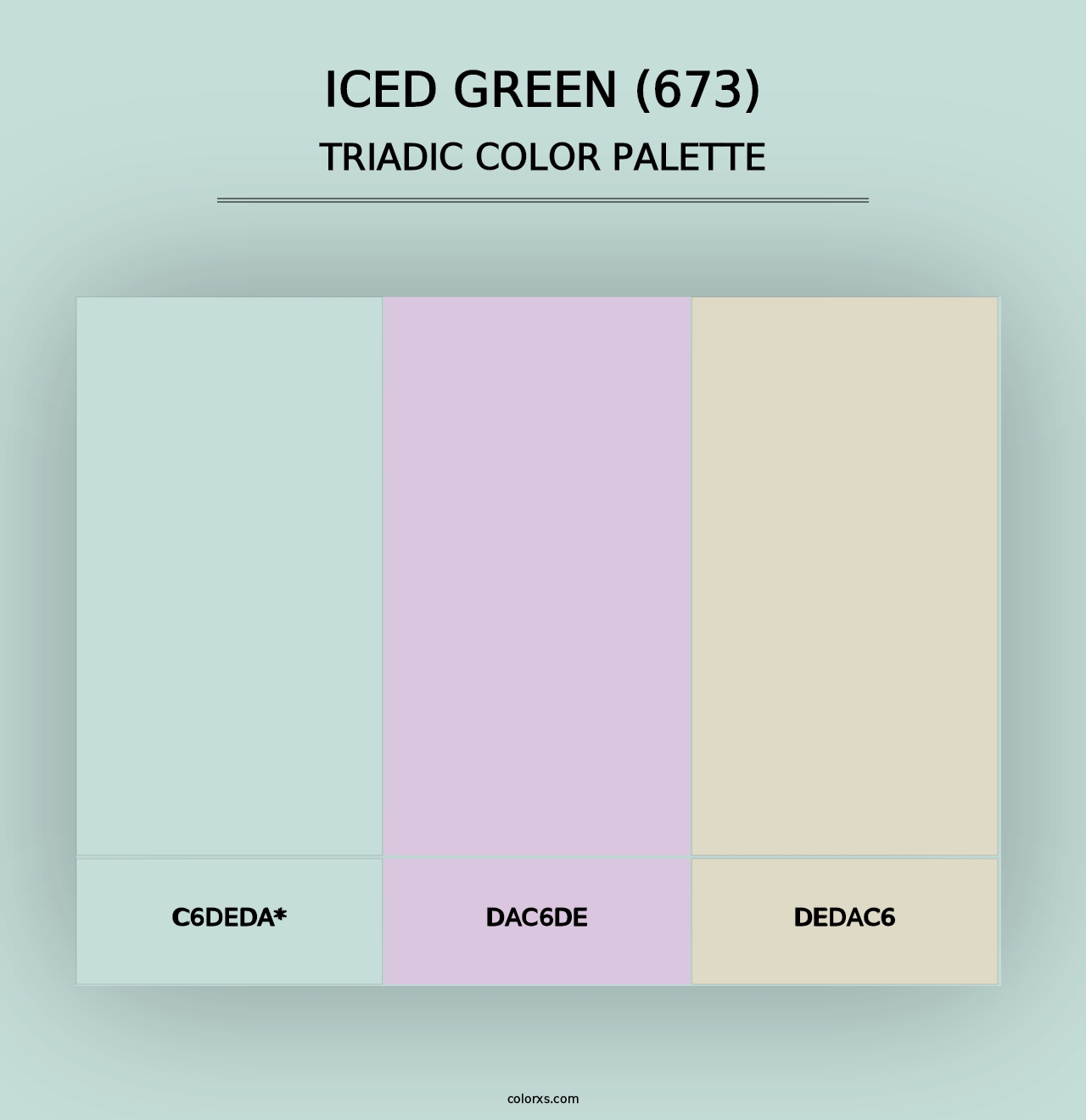 Iced Green (673) - Triadic Color Palette