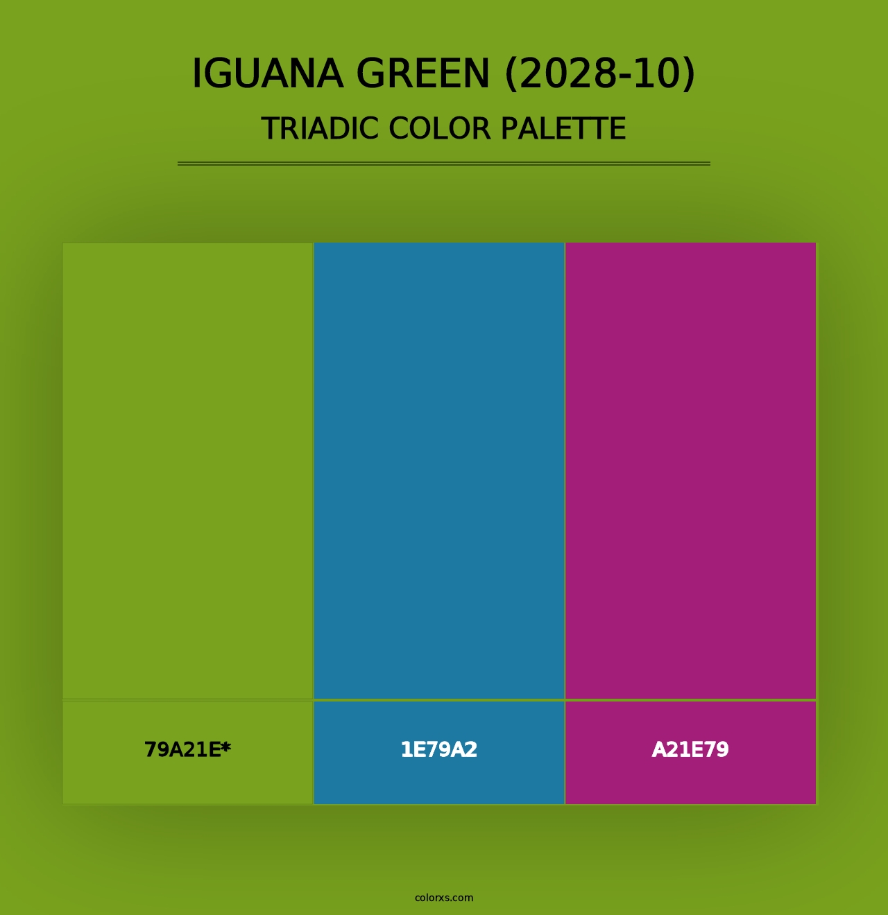 Iguana Green (2028-10) - Triadic Color Palette