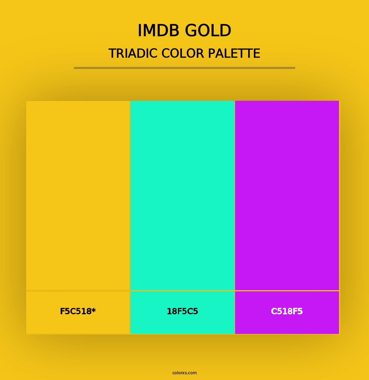 IMDb Gold - Triadic Color Palette