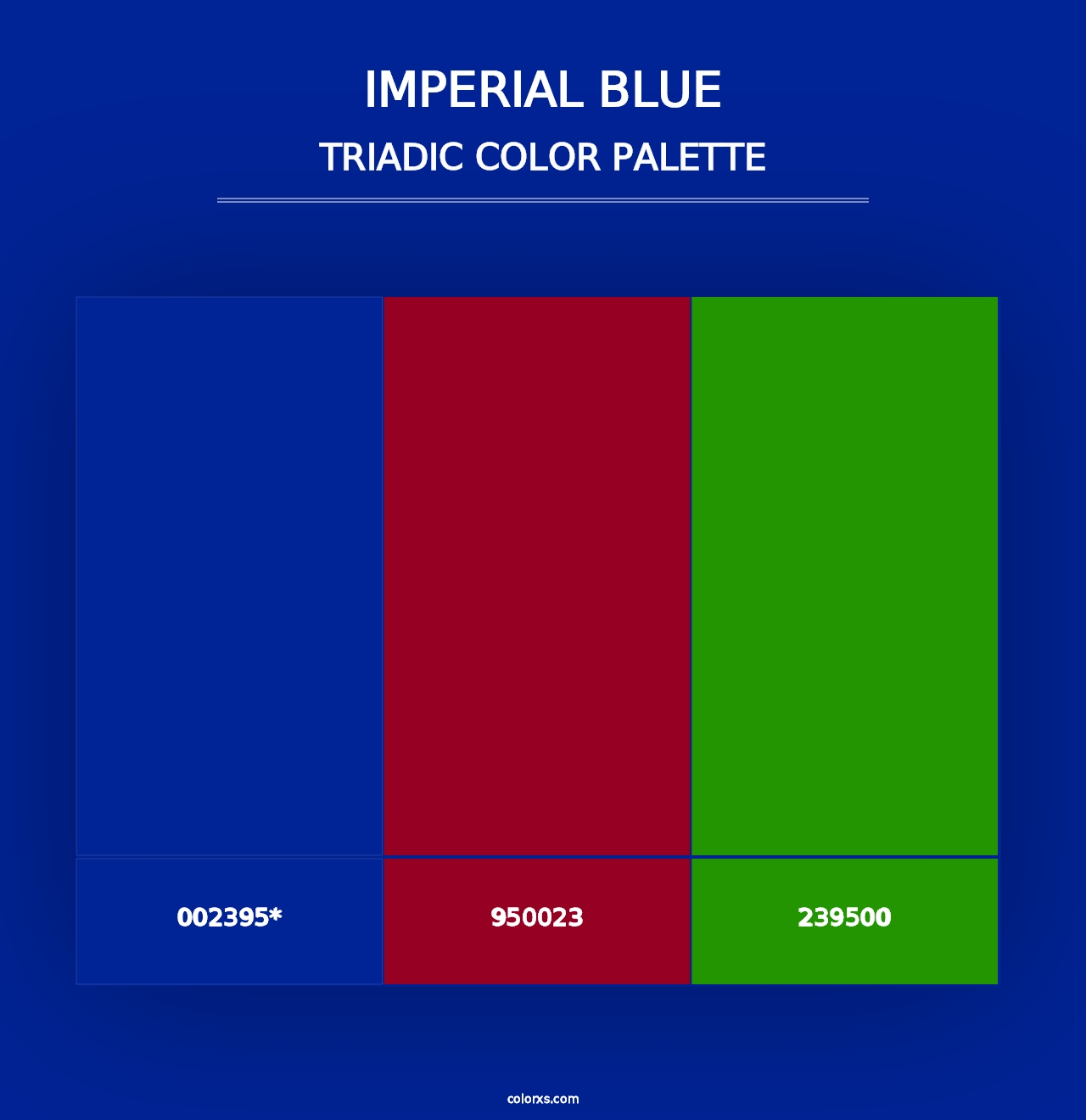 Imperial Blue - Triadic Color Palette