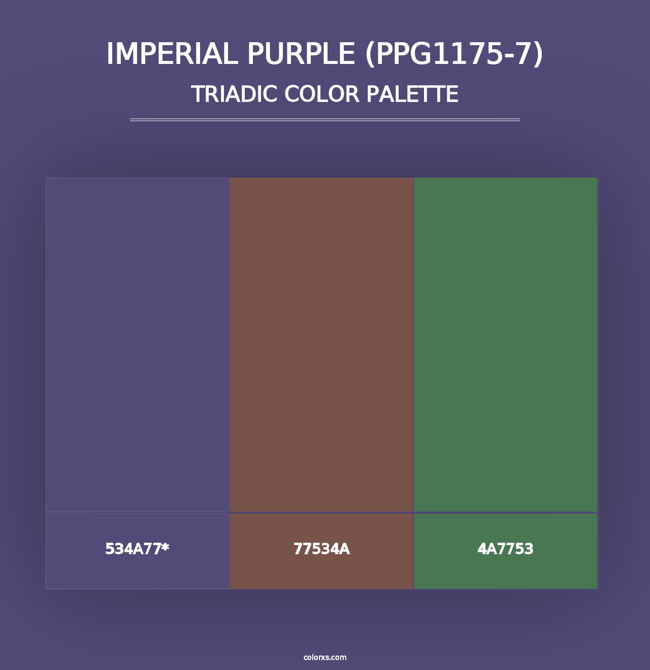 Imperial Purple (PPG1175-7) - Triadic Color Palette