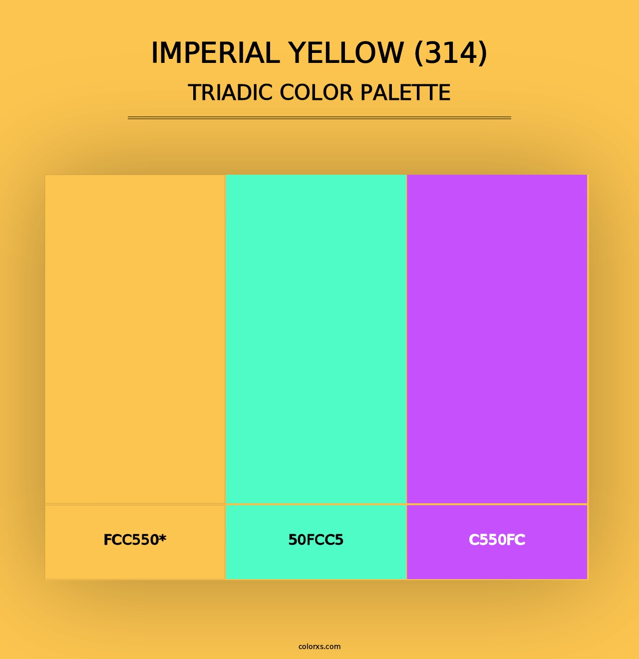 Imperial Yellow (314) - Triadic Color Palette