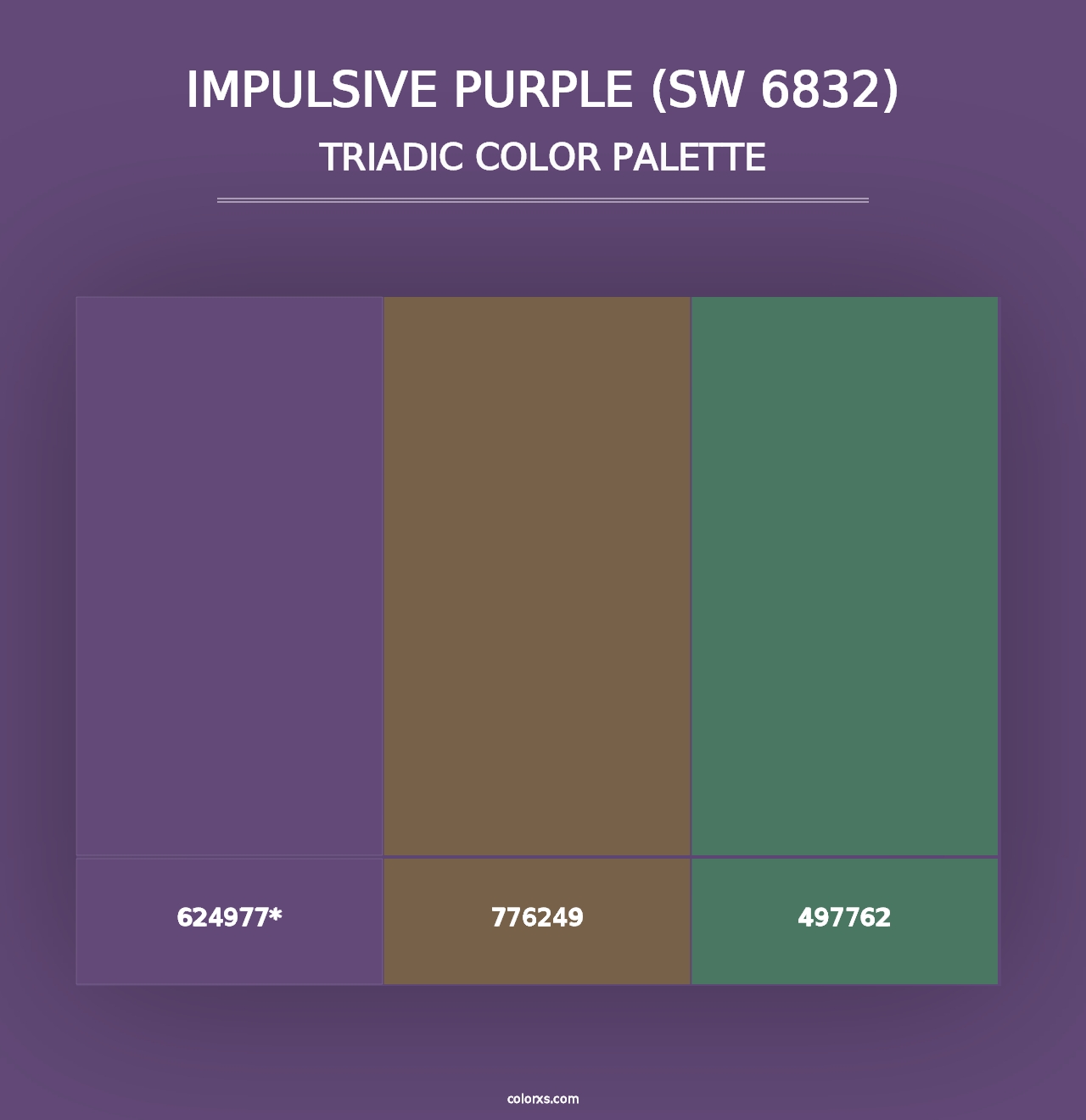 Impulsive Purple (SW 6832) - Triadic Color Palette