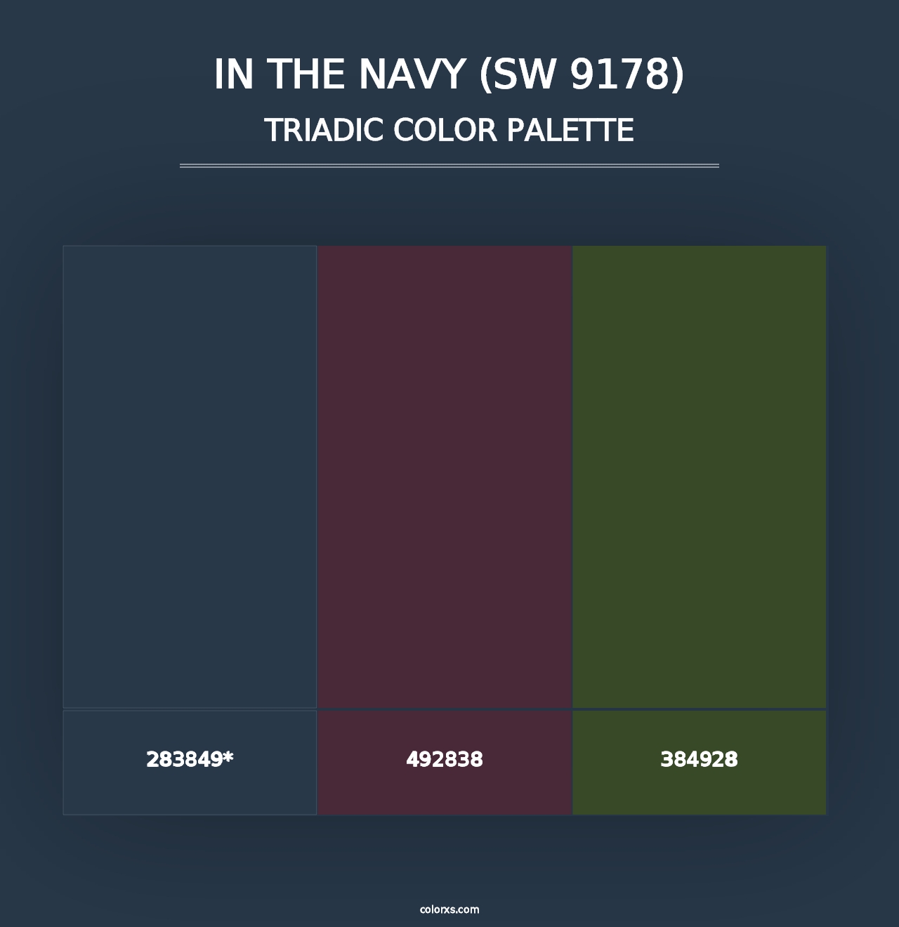 In the Navy (SW 9178) - Triadic Color Palette