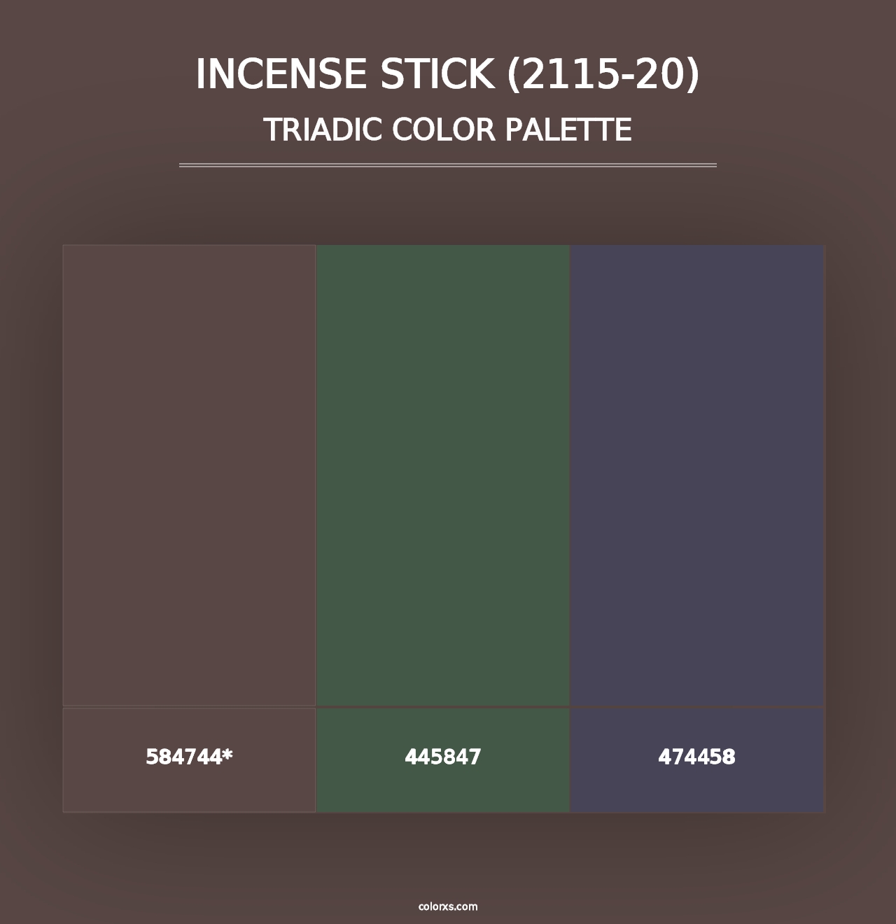 Incense Stick (2115-20) - Triadic Color Palette