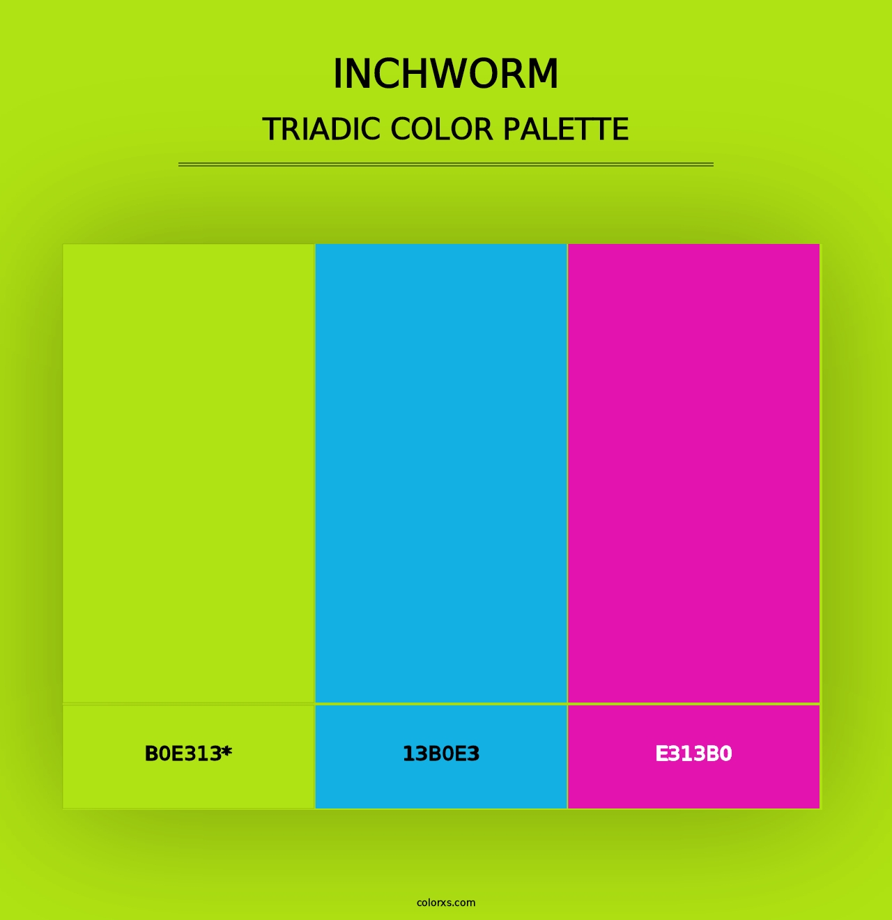 Inchworm - Triadic Color Palette