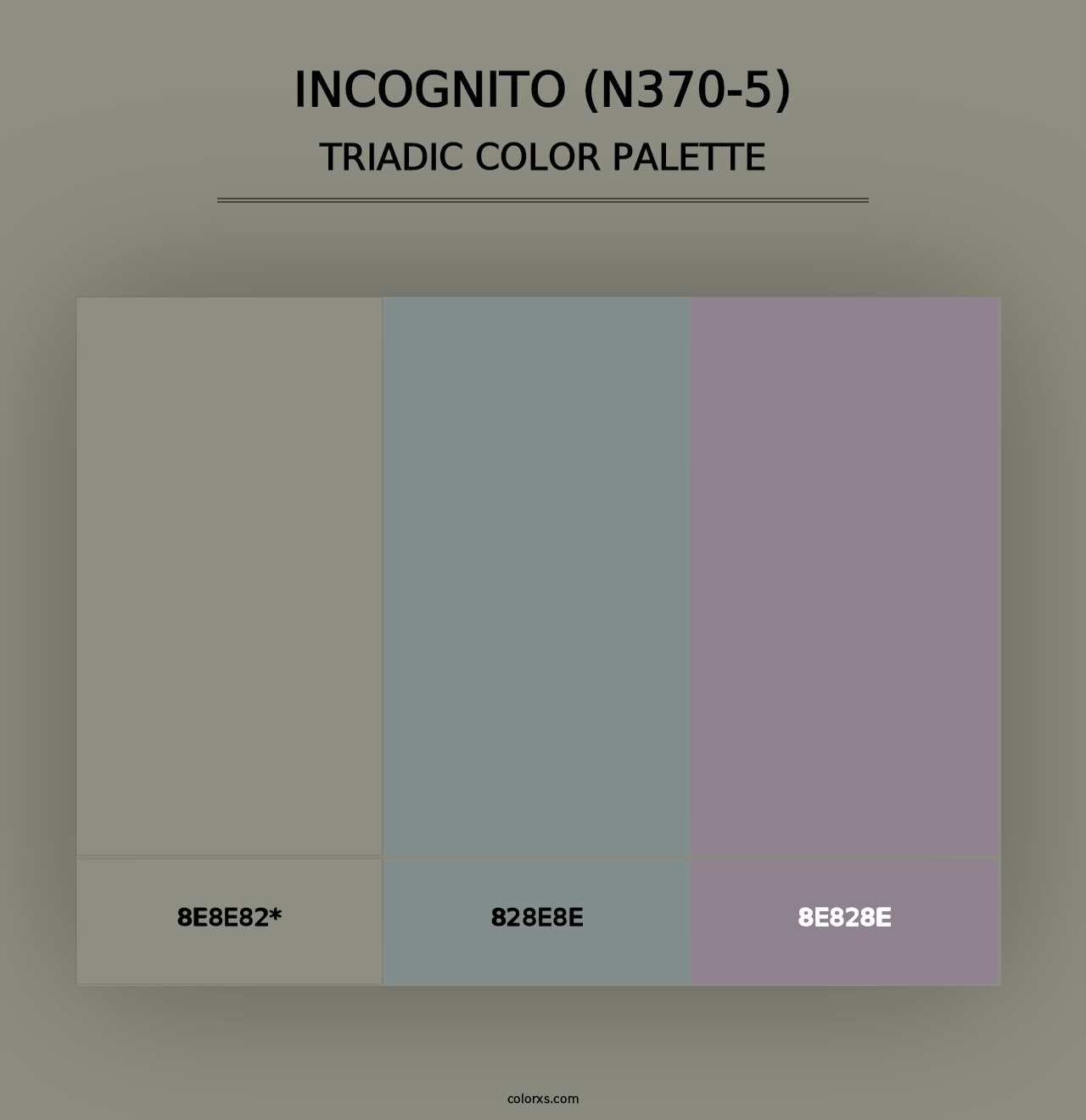 Incognito (N370-5) - Triadic Color Palette