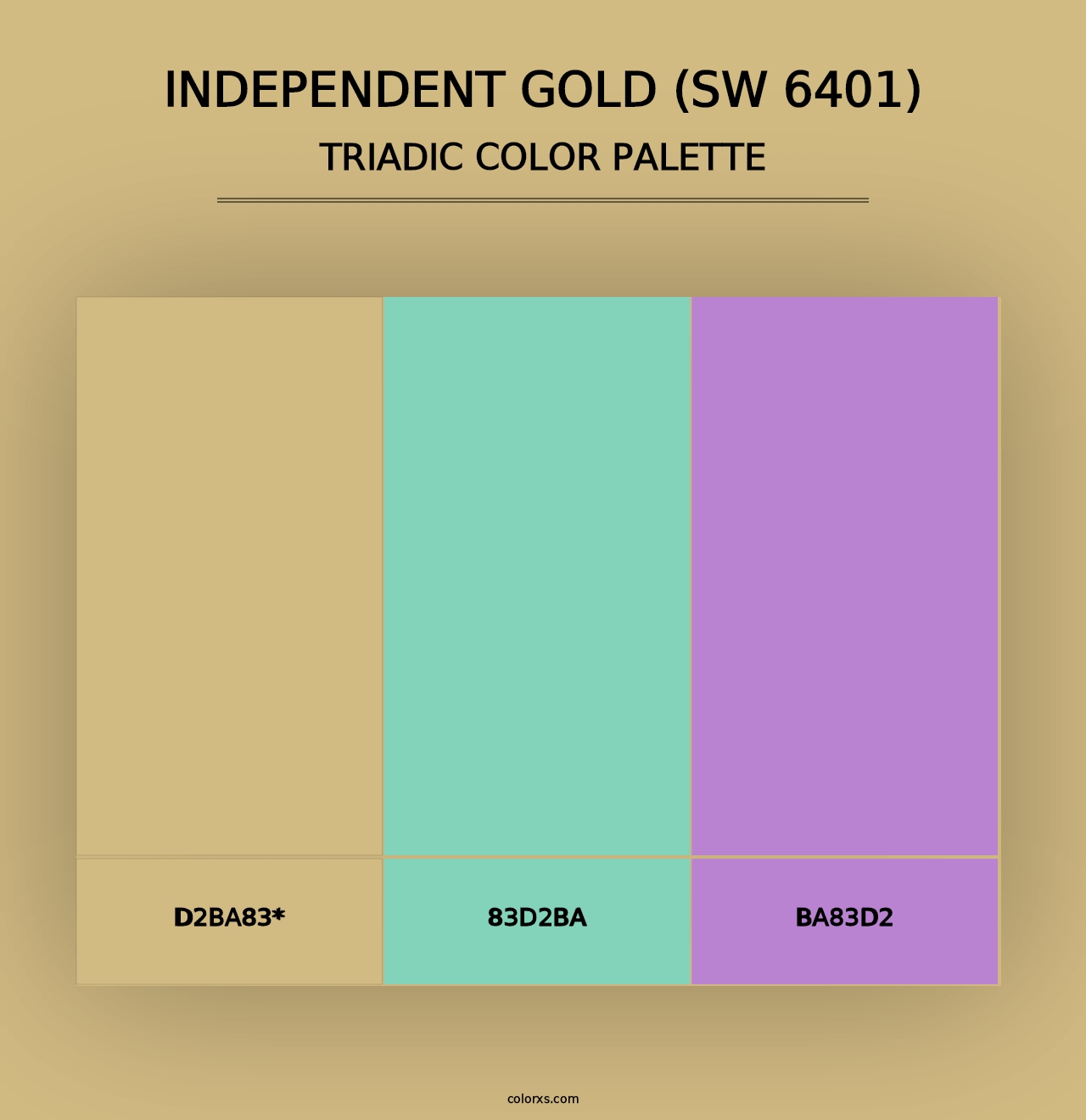 Independent Gold (SW 6401) - Triadic Color Palette