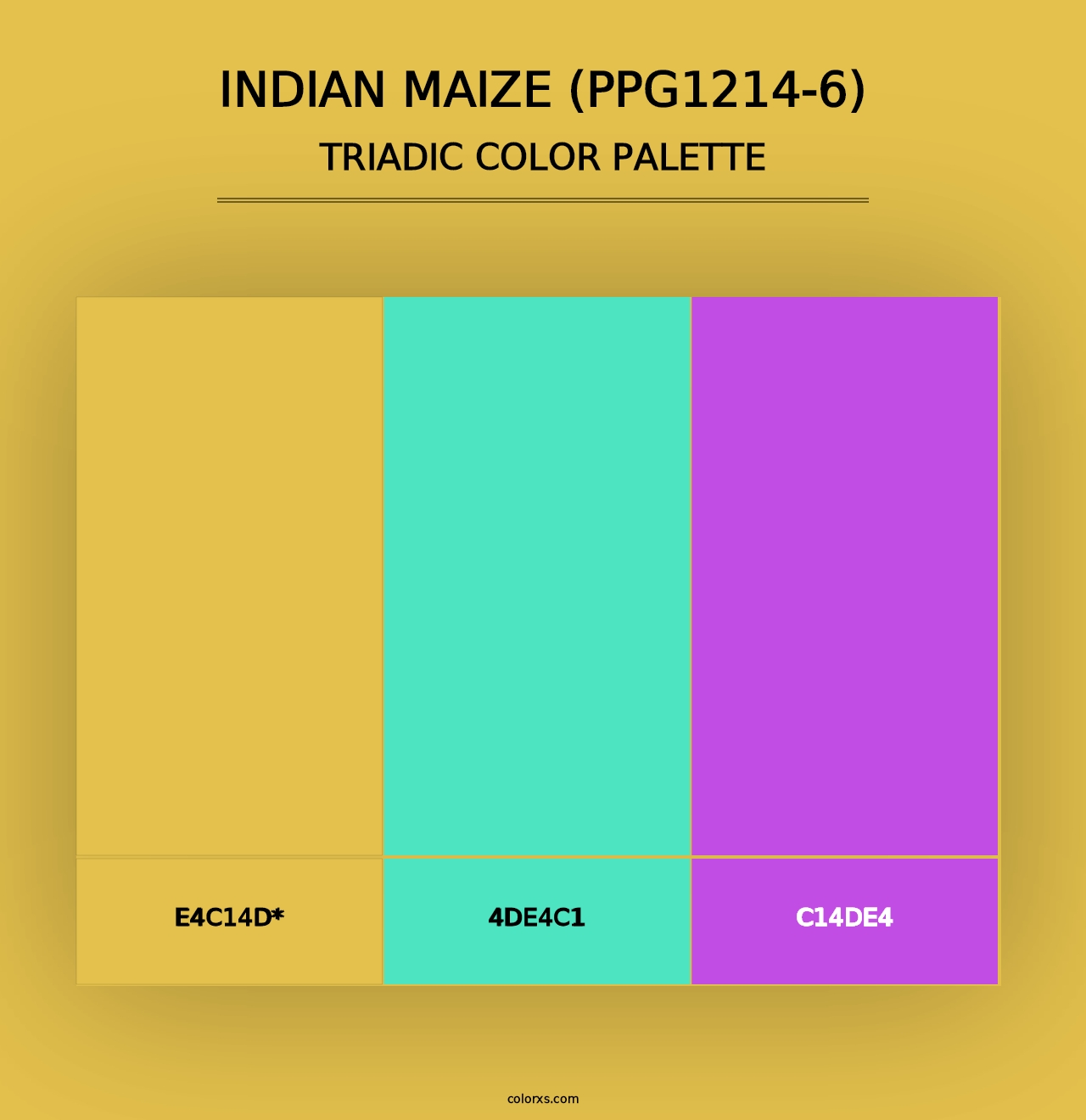 Indian Maize (PPG1214-6) - Triadic Color Palette