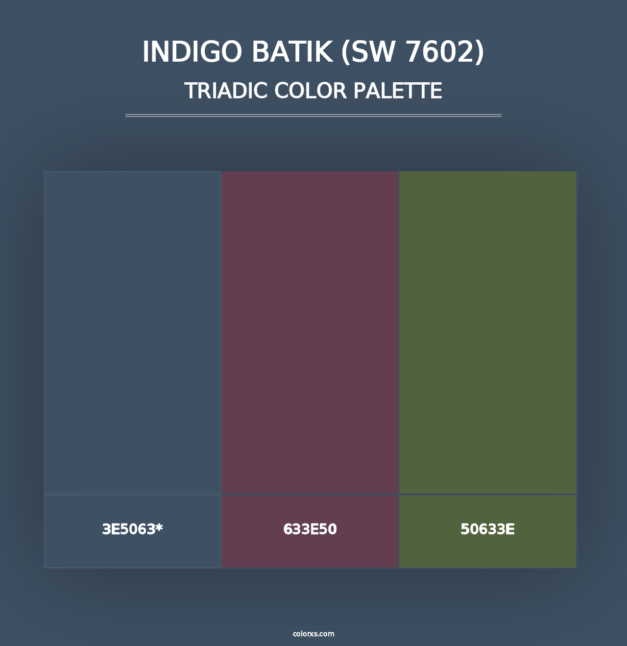 Indigo Batik (SW 7602) - Triadic Color Palette