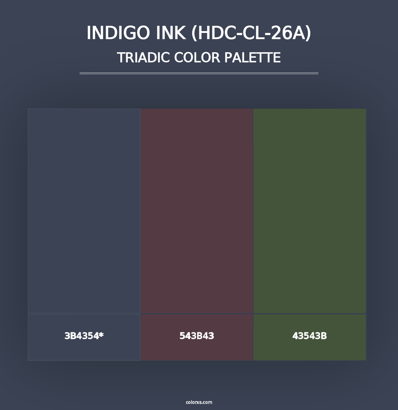 Indigo Ink (HDC-CL-26A) - Triadic Color Palette