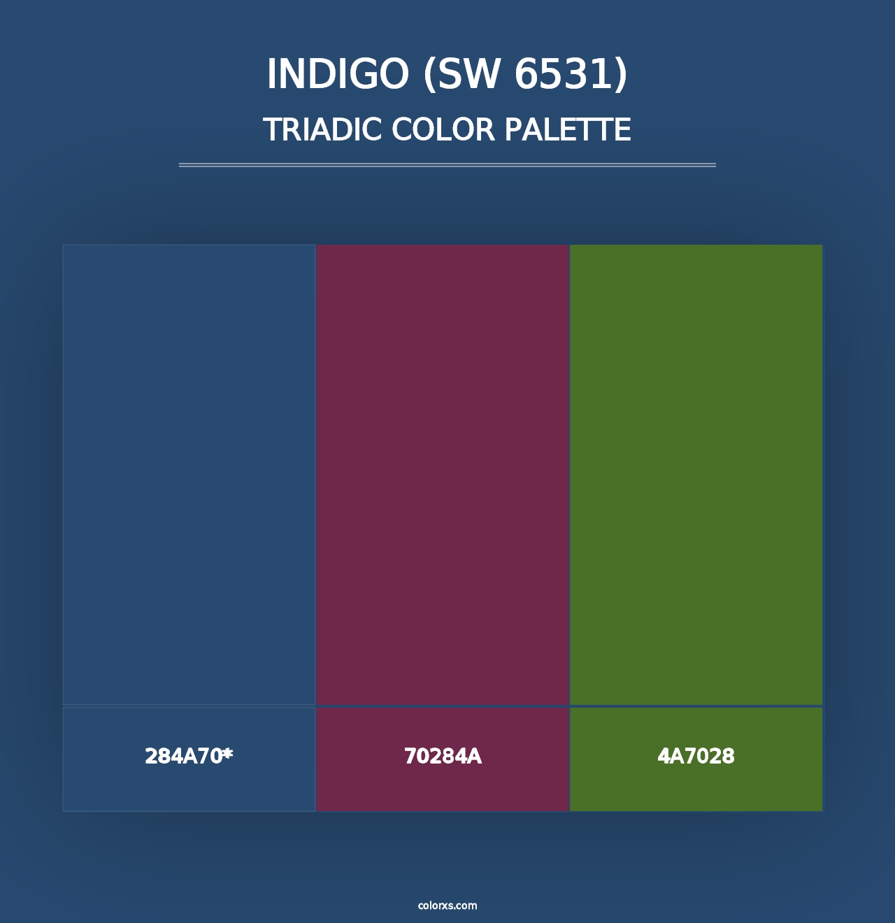 Indigo (SW 6531) - Triadic Color Palette