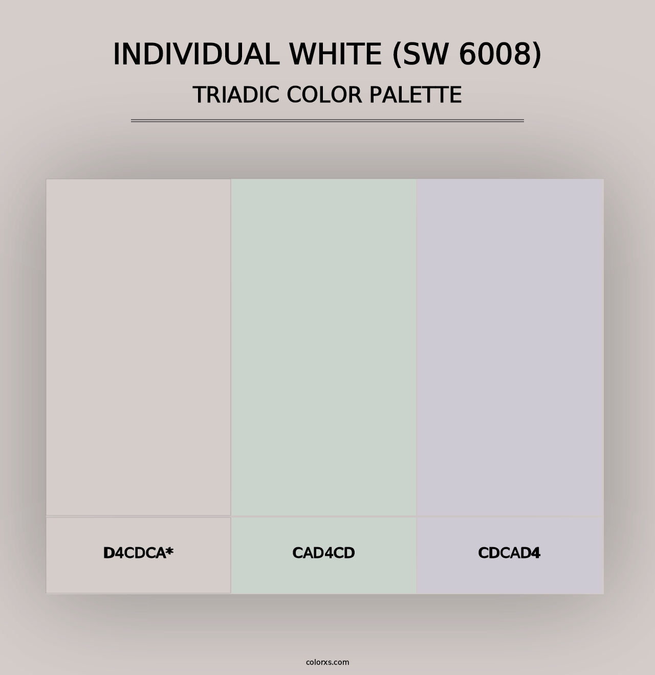 Individual White (SW 6008) - Triadic Color Palette