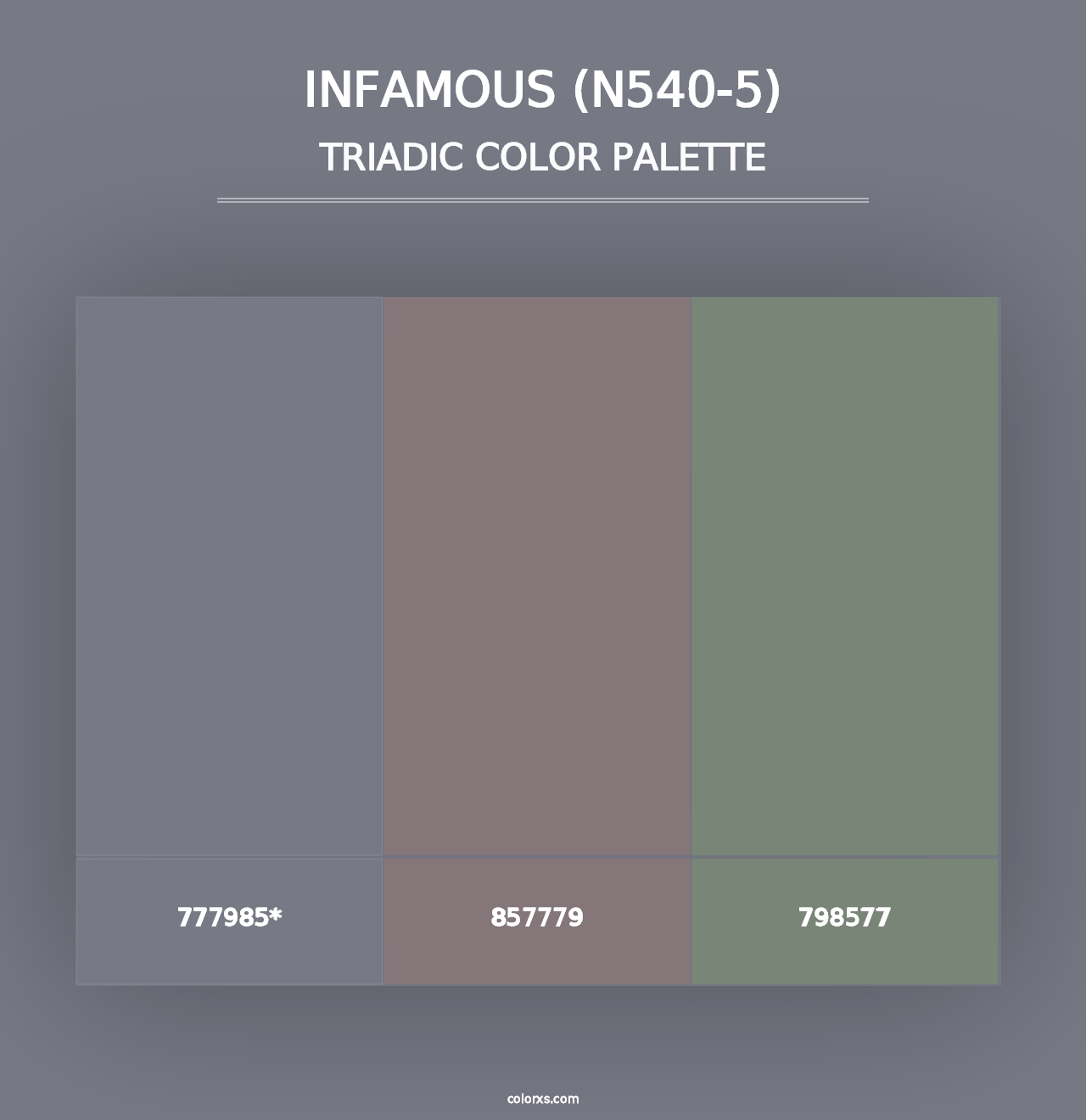 Infamous (N540-5) - Triadic Color Palette