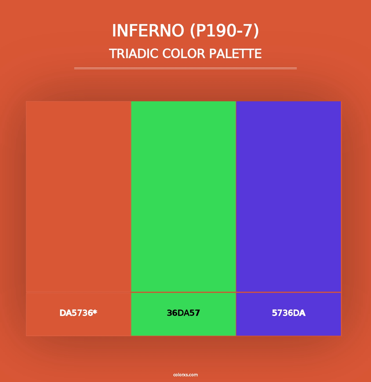 Inferno (P190-7) - Triadic Color Palette