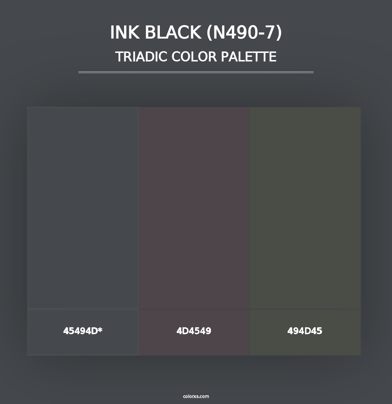 Ink Black (N490-7) - Triadic Color Palette