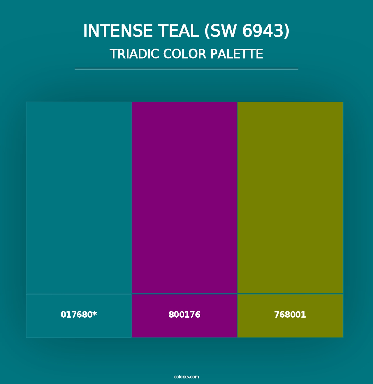 Intense Teal (SW 6943) - Triadic Color Palette