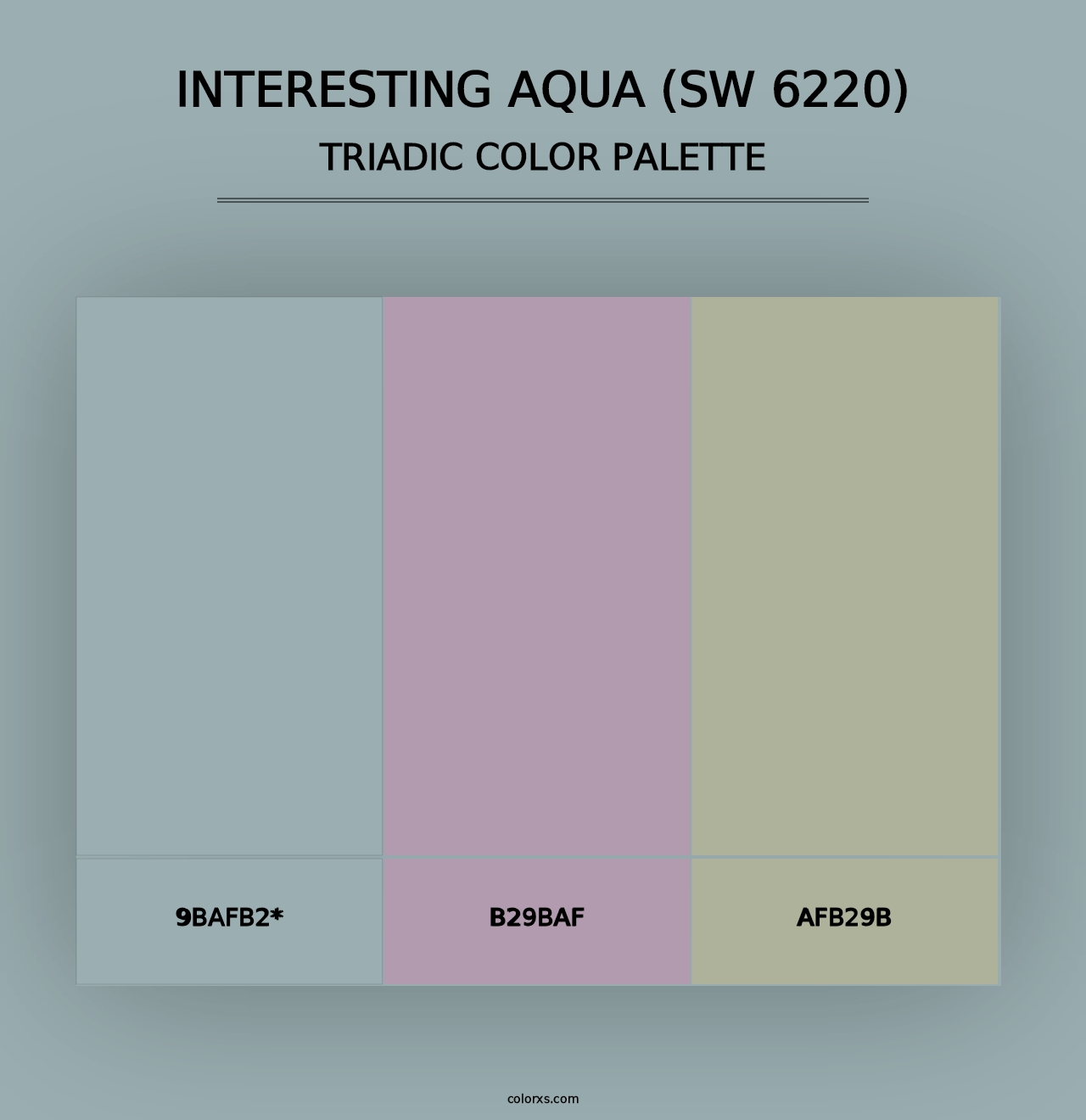 Interesting Aqua (SW 6220) - Triadic Color Palette