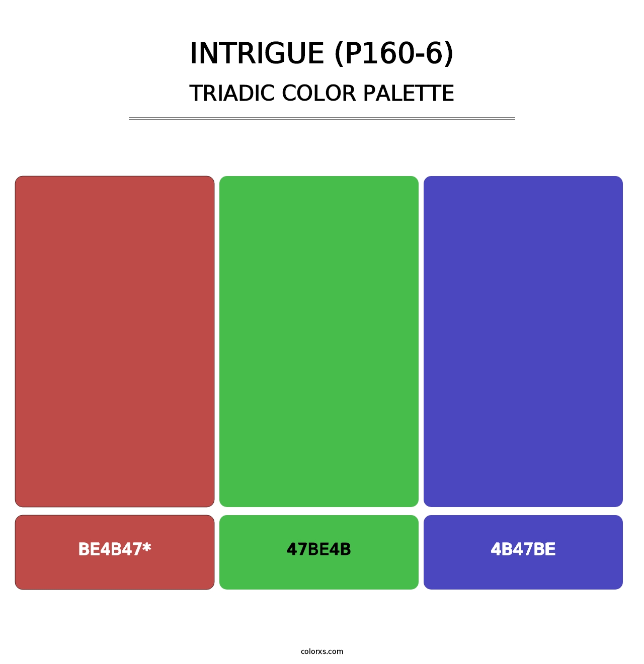 Intrigue (P160-6) - Triadic Color Palette