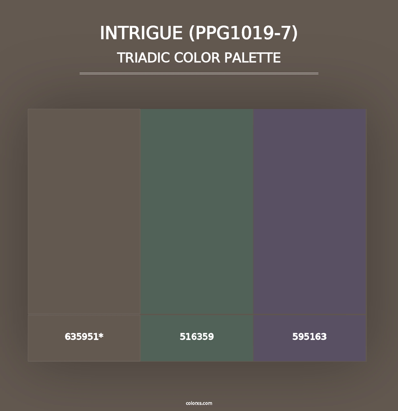 Intrigue (PPG1019-7) - Triadic Color Palette