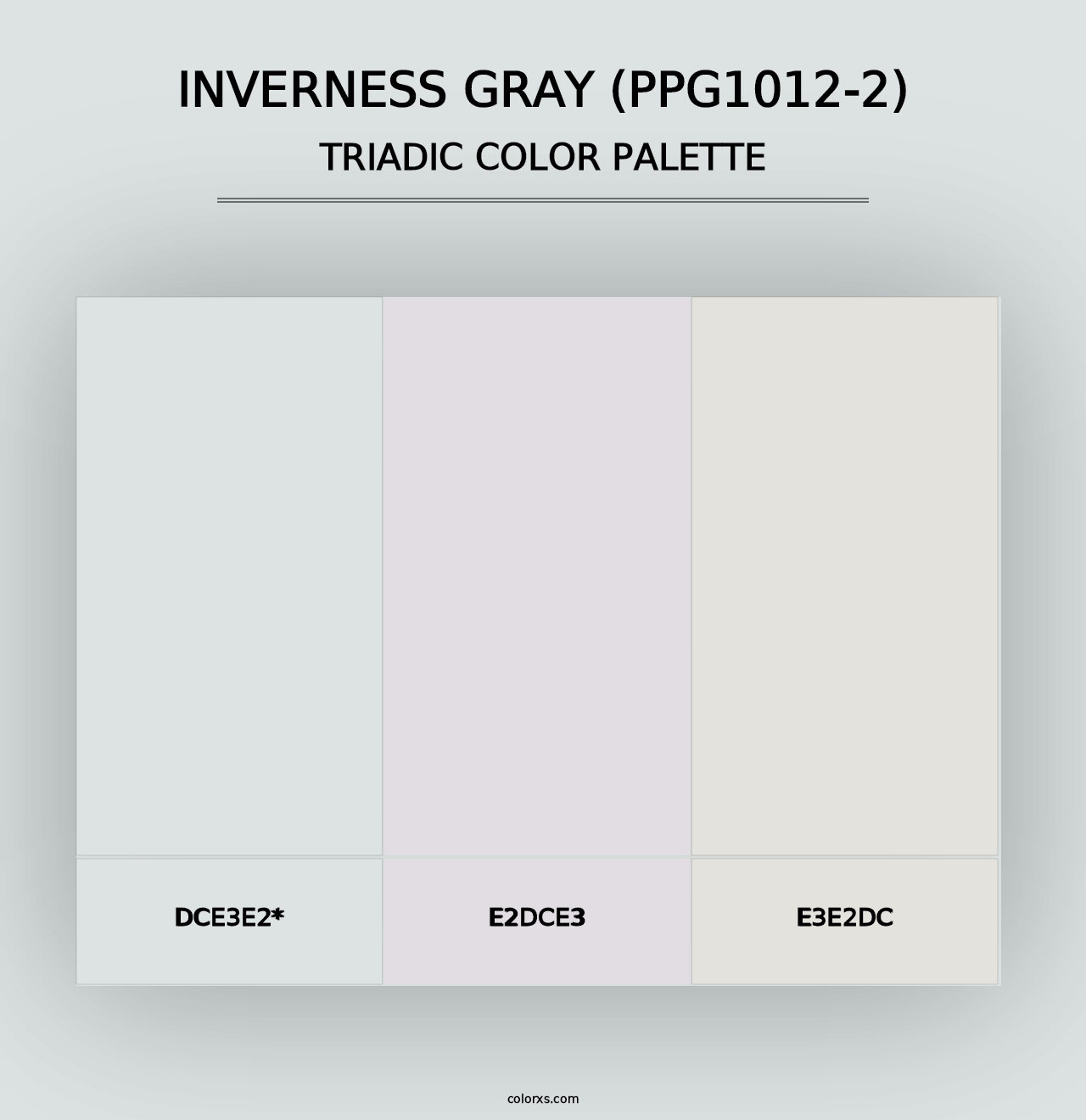 Inverness Gray (PPG1012-2) - Triadic Color Palette