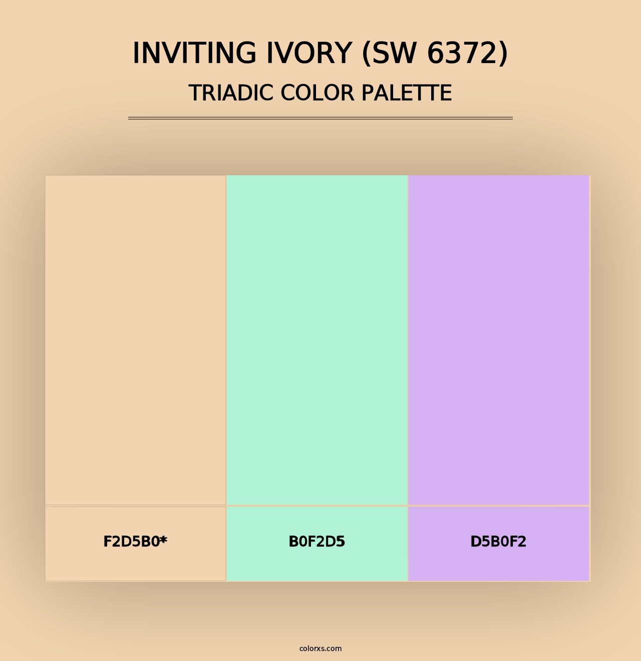 Inviting Ivory (SW 6372) - Triadic Color Palette