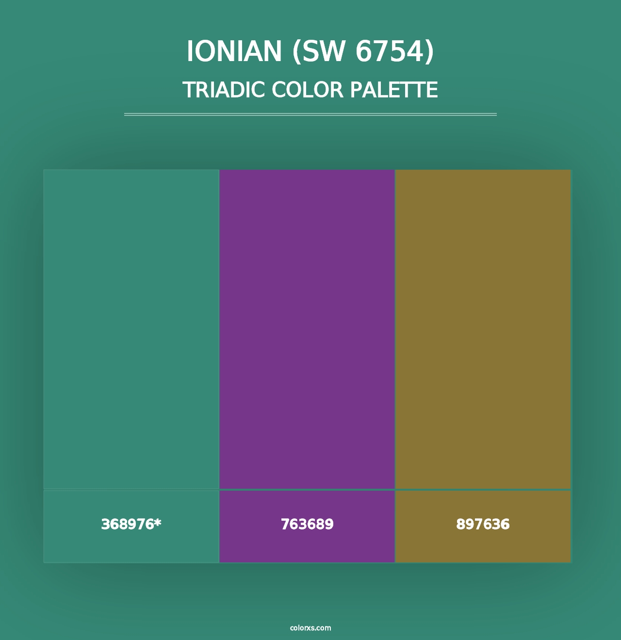 Ionian (SW 6754) - Triadic Color Palette