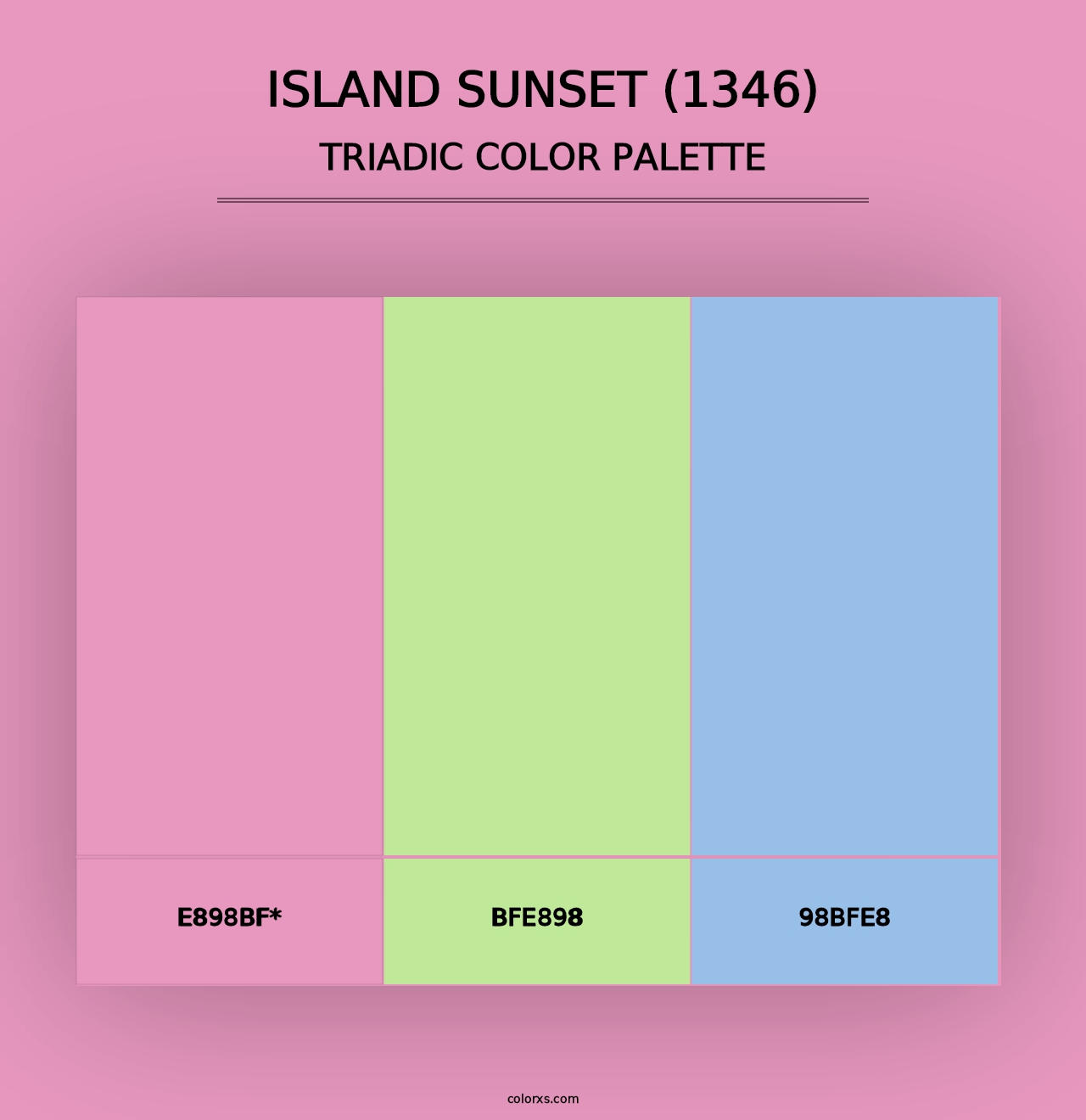 Island Sunset (1346) - Triadic Color Palette