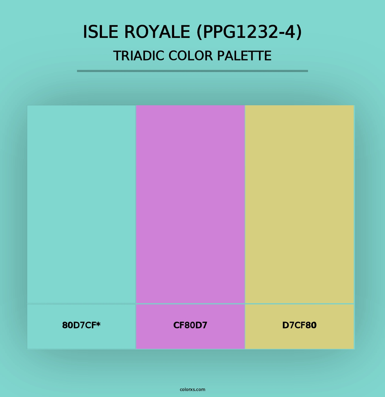 Isle Royale (PPG1232-4) - Triadic Color Palette