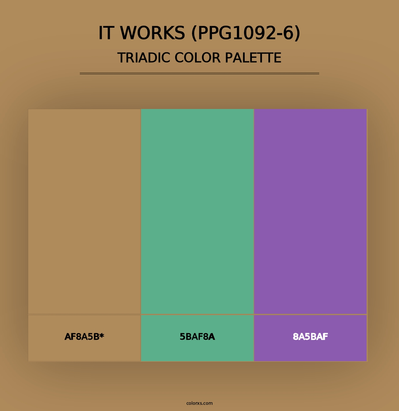 It Works (PPG1092-6) - Triadic Color Palette