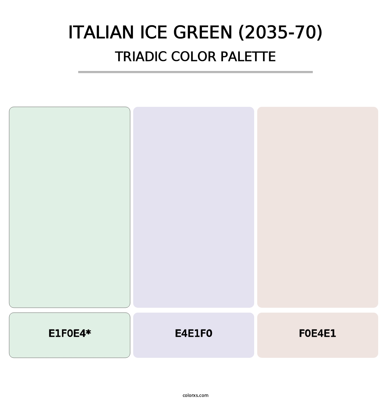 Italian Ice Green (2035-70) - Triadic Color Palette