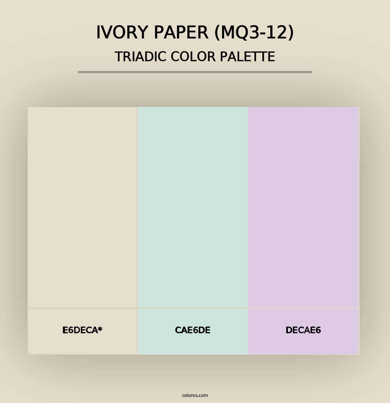 Ivory Paper (MQ3-12) - Triadic Color Palette