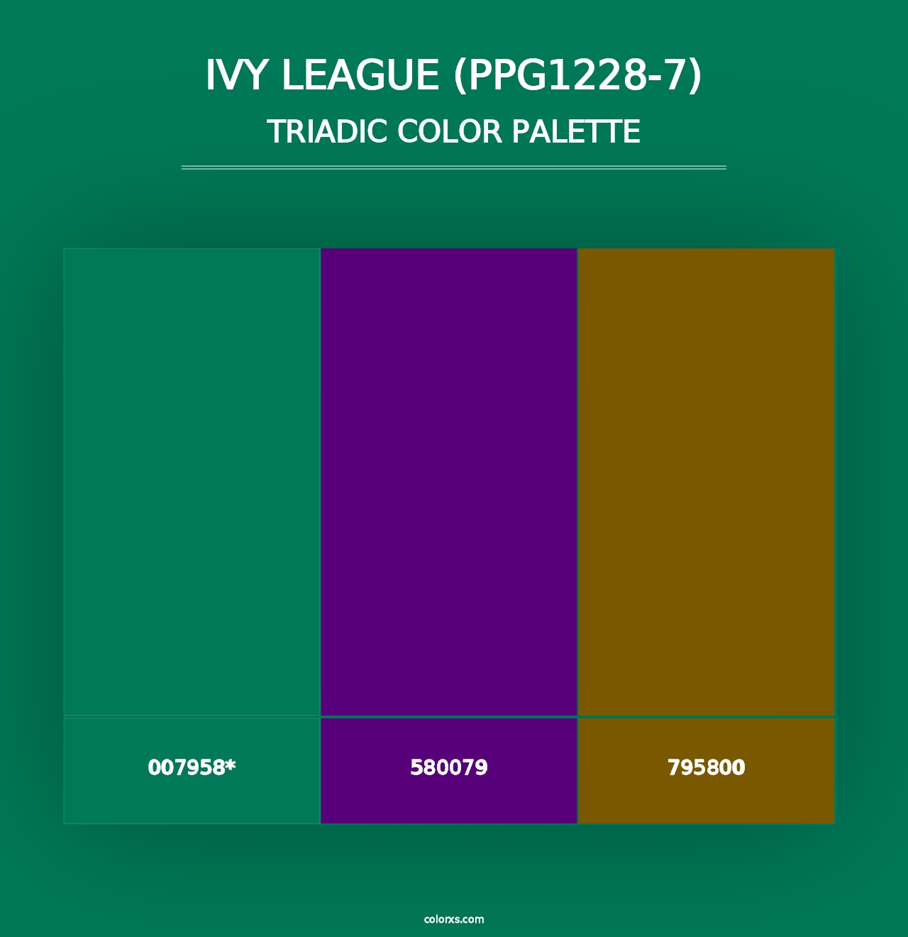 Ivy League (PPG1228-7) - Triadic Color Palette