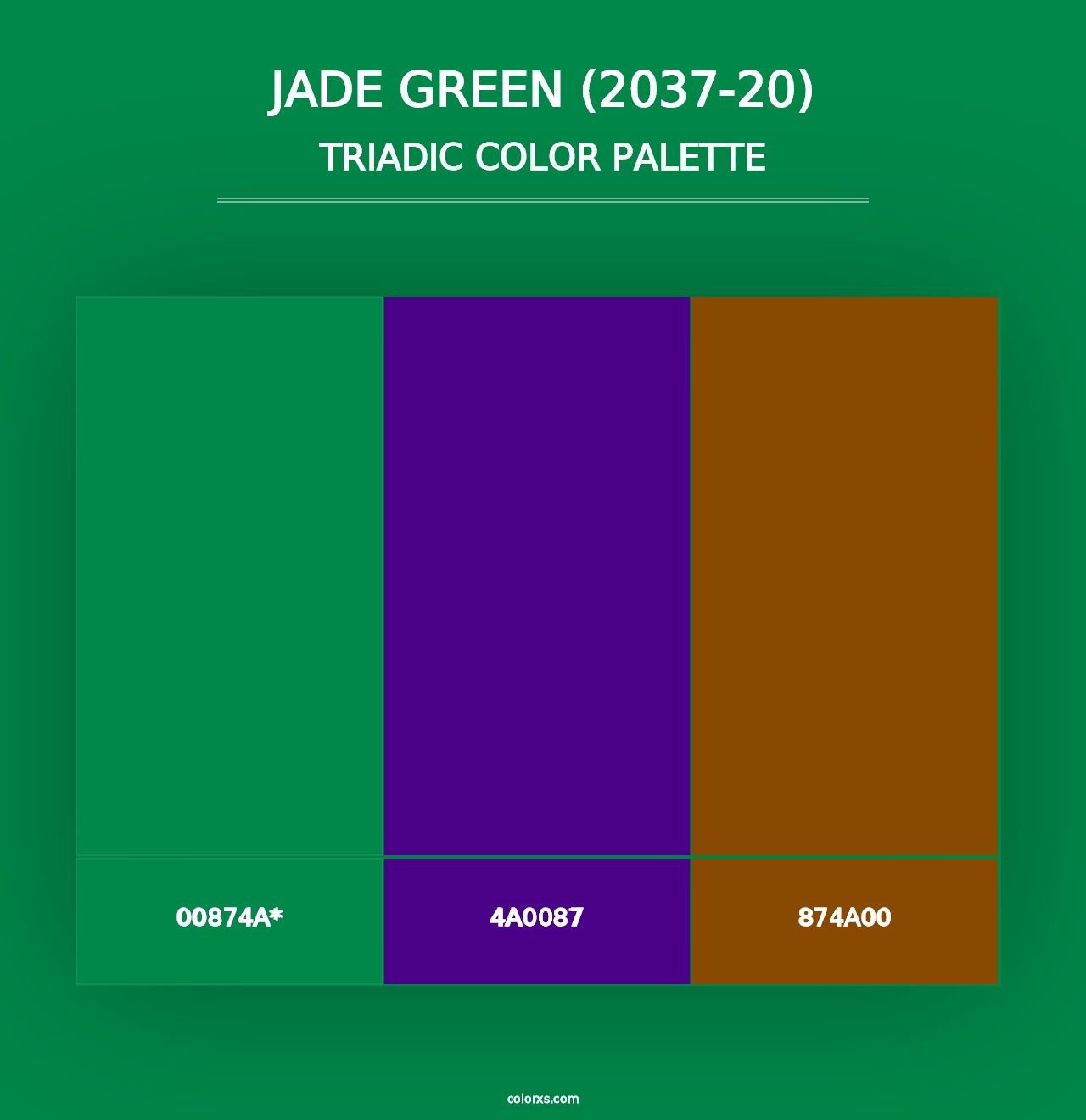 Jade Green (2037-20) - Triadic Color Palette