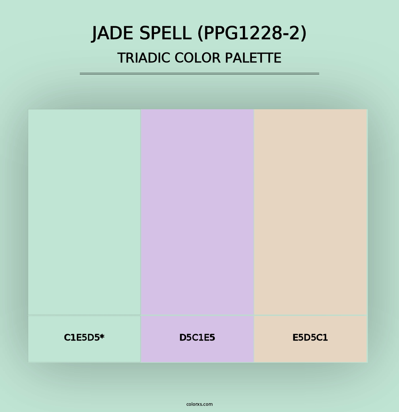 Jade Spell (PPG1228-2) - Triadic Color Palette