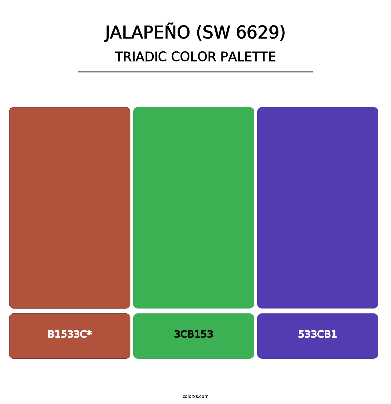 Jalapeño (SW 6629) - Triadic Color Palette