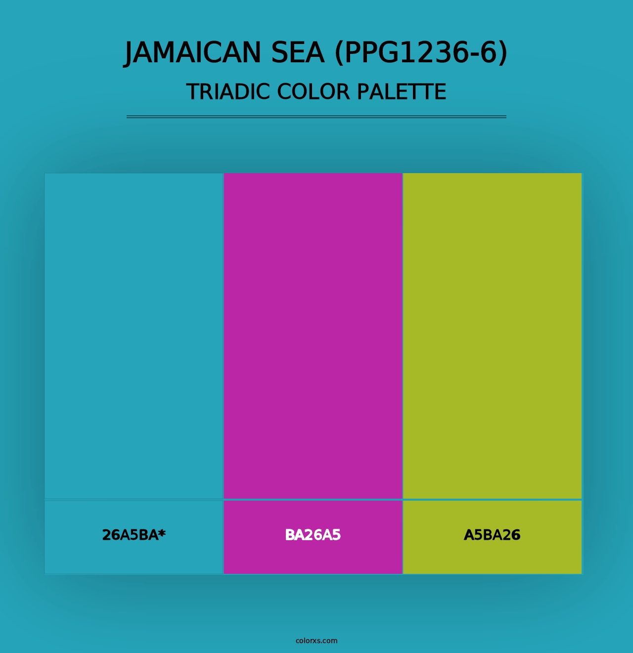 Jamaican Sea (PPG1236-6) - Triadic Color Palette