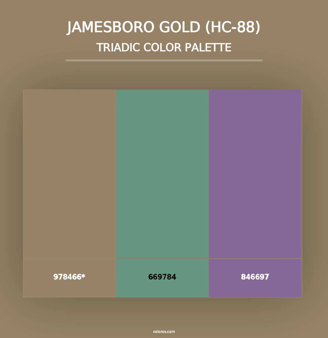 Jamesboro Gold (HC-88) - Triadic Color Palette