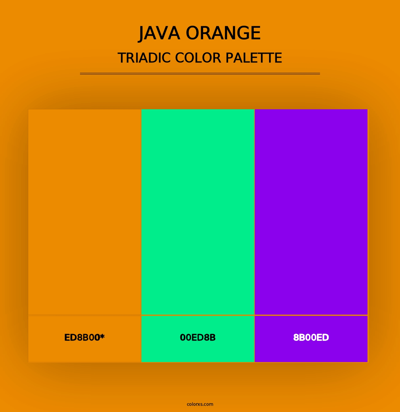 Java Orange - Triadic Color Palette