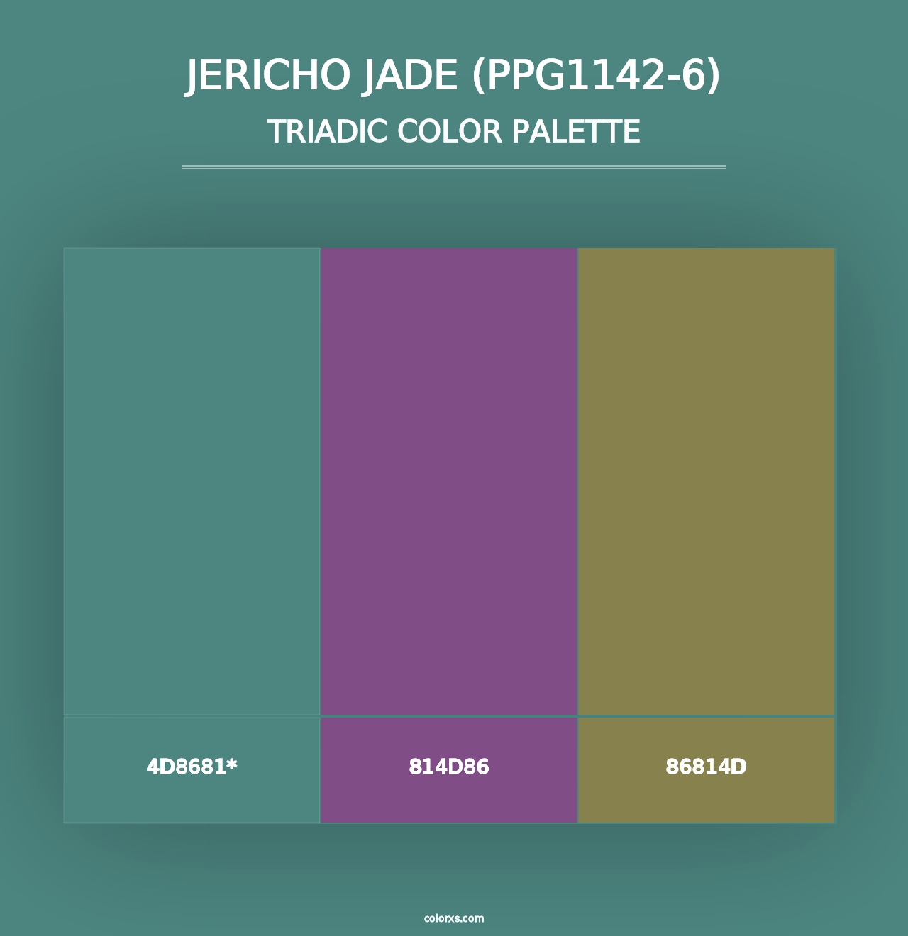 Jericho Jade (PPG1142-6) - Triadic Color Palette