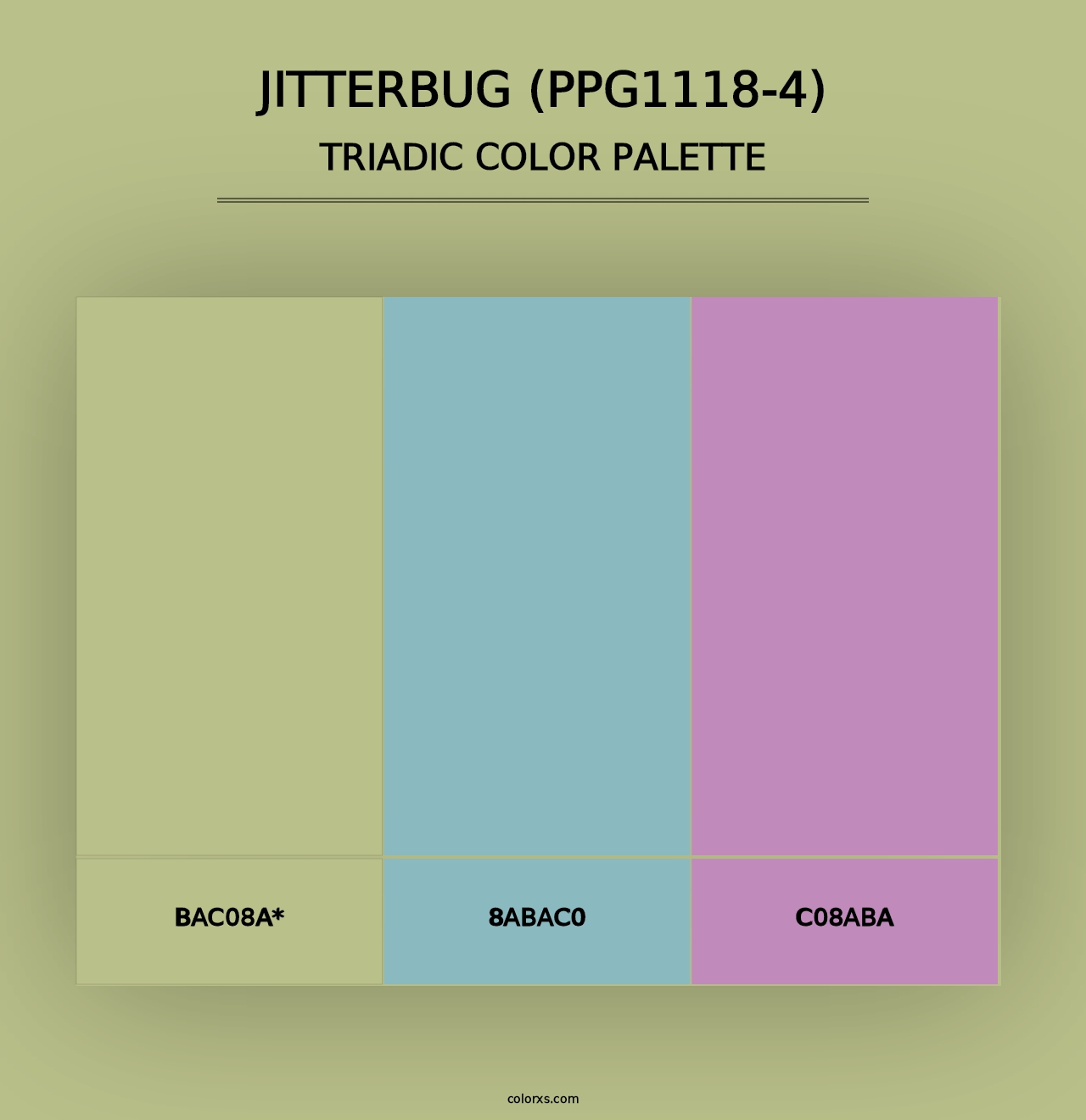 Jitterbug (PPG1118-4) - Triadic Color Palette