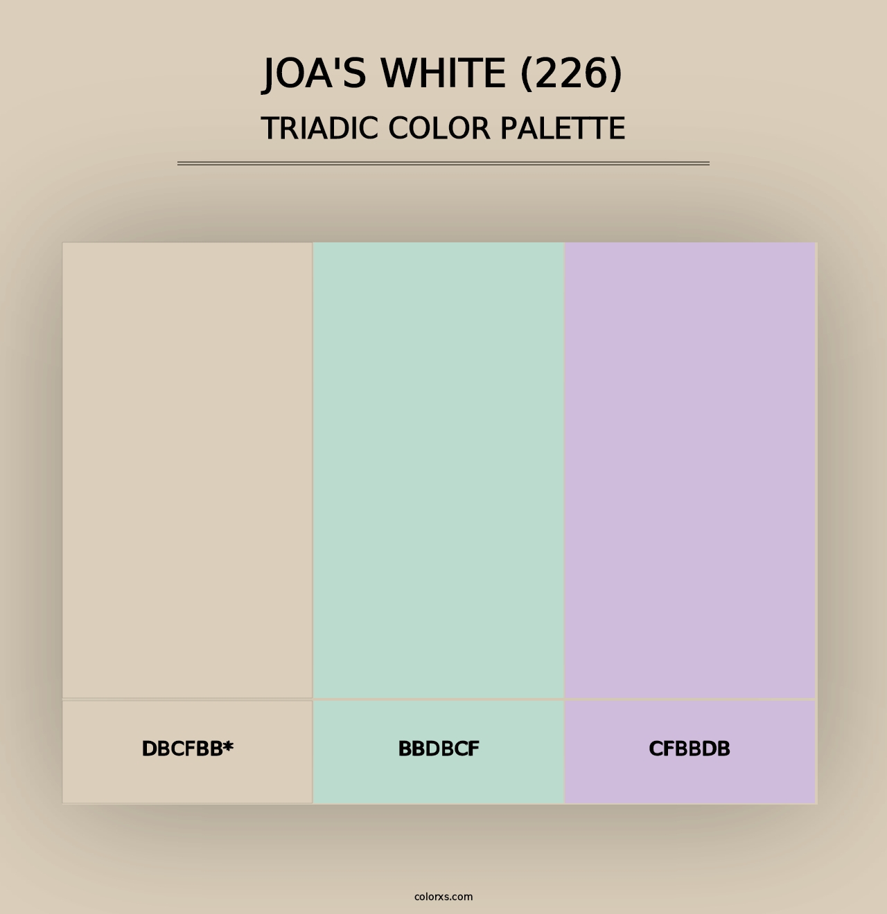 Joa's White (226) - Triadic Color Palette