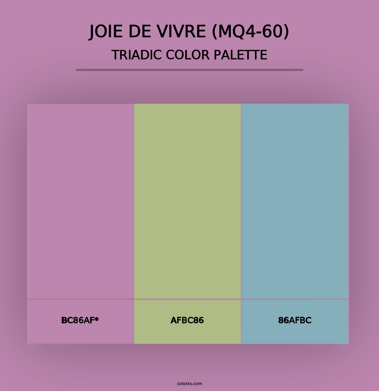 Joie De Vivre (MQ4-60) - Triadic Color Palette