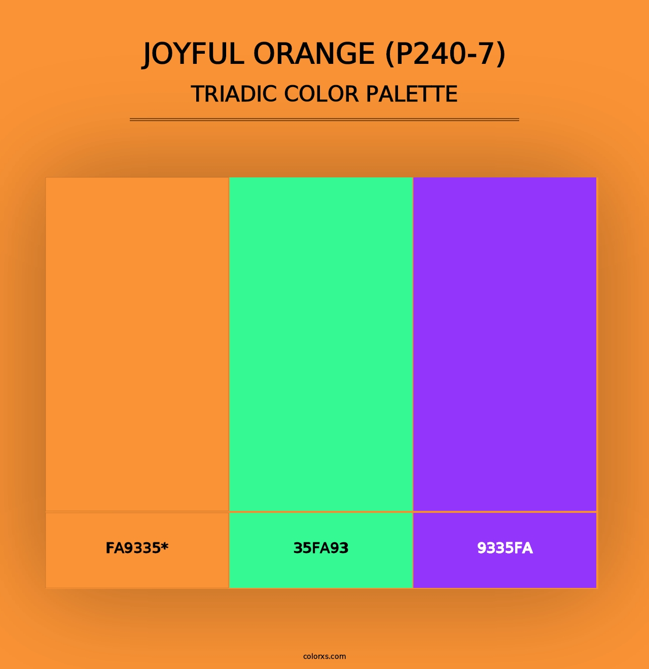 Joyful Orange (P240-7) - Triadic Color Palette