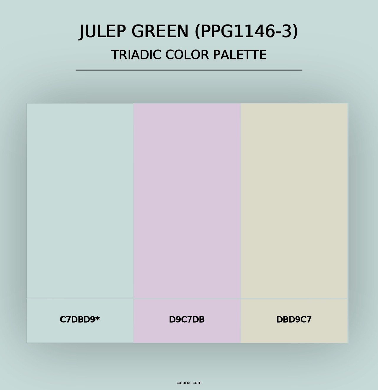 Julep Green (PPG1146-3) - Triadic Color Palette